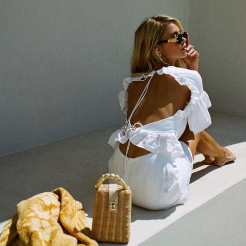 Saboskirt Zahava Dress in white linen